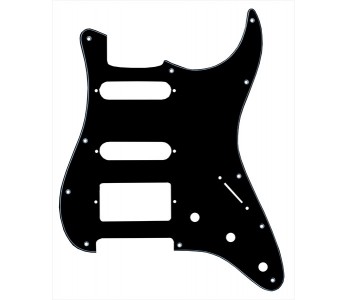 Guitar Patrol - Allparts PG-0995-033 Black 3-ply HSS Strat-style pickguard.