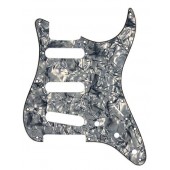 Virgo Strat® Style SSS Pickguard 3-ply Black Pearloid