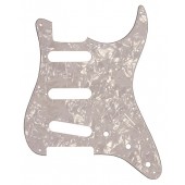 Guitar Patrol - Virgo 3-ply Strat pickguard, white pearloid