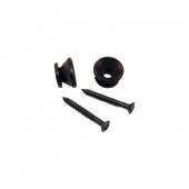 Guitar Patrol - Virgo traditional black strap button set, incl screws