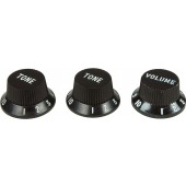 Virgo Plastic Knob Set (3 pcs) Fender Style Black