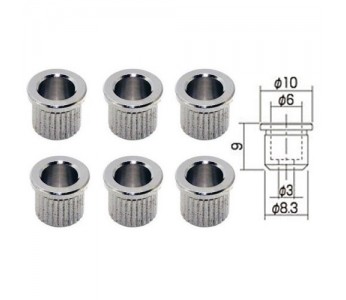 String Ferrules (6 pieces) for Guitar Nickel