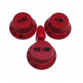 Allparts Knob Set 2T + 1V + Switch Red