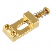 Allparts BP-0015-002. Bridge Saddles (set of 6) With Springs and Screws for Stratocaster® in Gold.